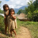 Kogi children in front of their village.