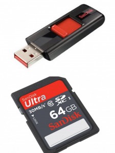 USB stick and SD card