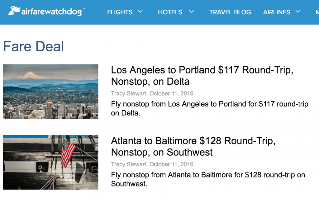 Airfarewatchdog Deals Blog