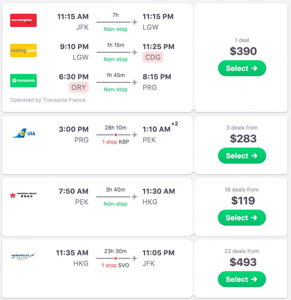 world travel costs one year