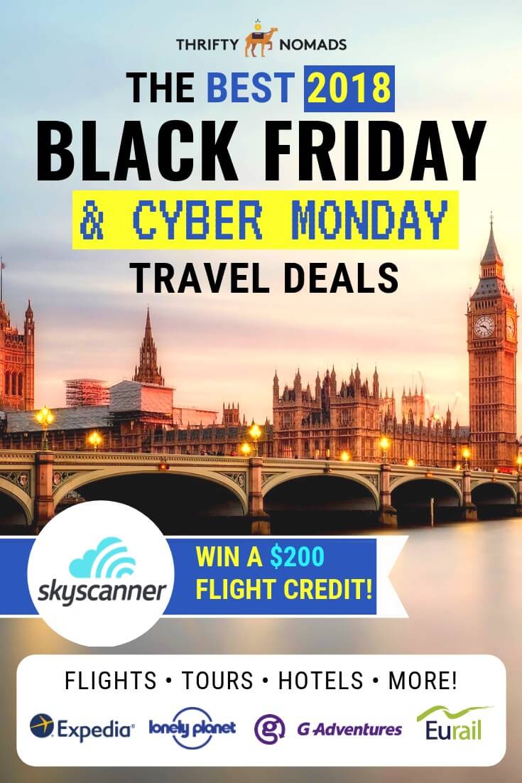The ULTIMATE List of Cyber Monday Travel Deals of 2018 - Thrifty Nomads - Will There Be Travel Deals On Black Friday