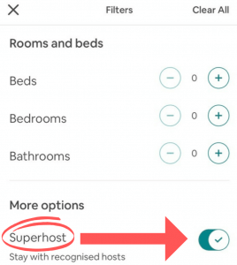 Airbnb Superhost filter